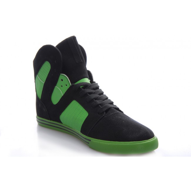 New Supra Shoes II Black Green Sale