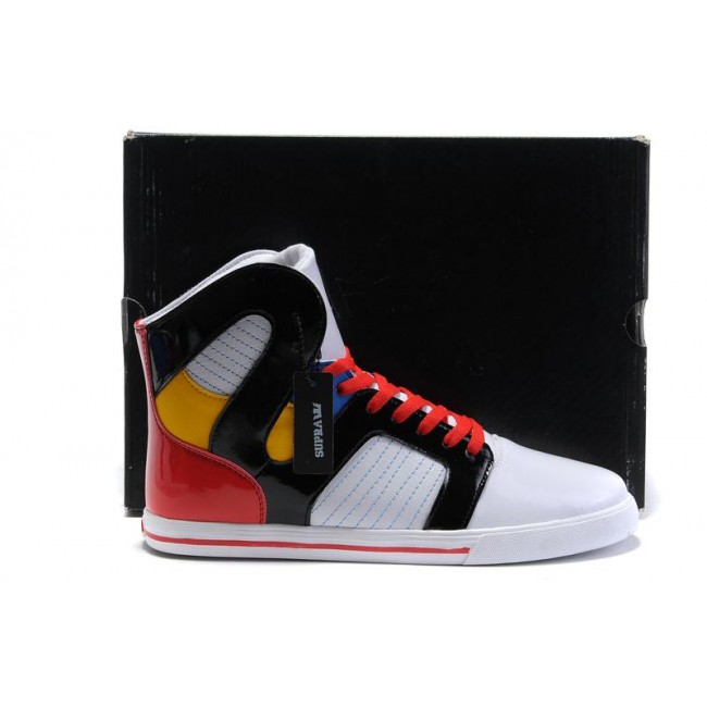 New Supra Shoes II White Red Black Yellow