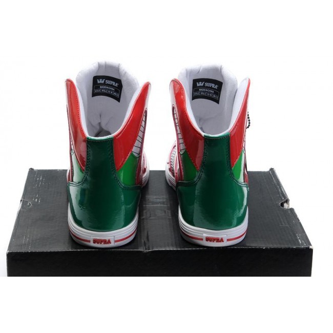 New Supra Shoes II White Red Green