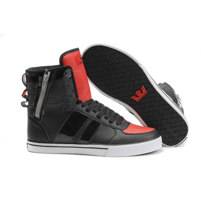 Supra Shoes With Zipper Men's Shoes Black/Red-Black