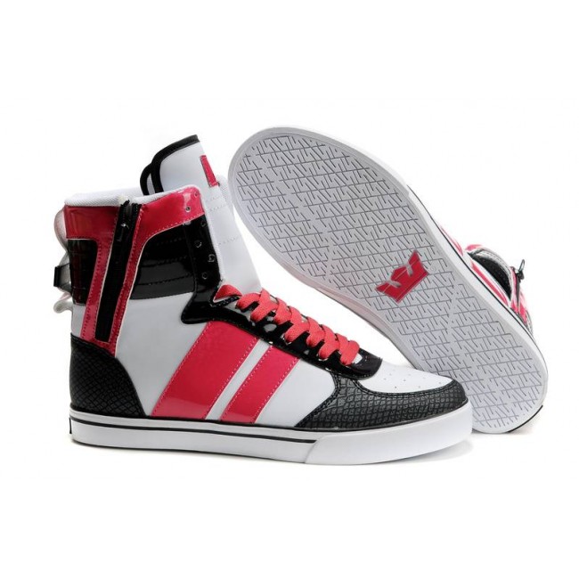 Supra Shoes With Zipper Men's Shoes Black/White/Red-White