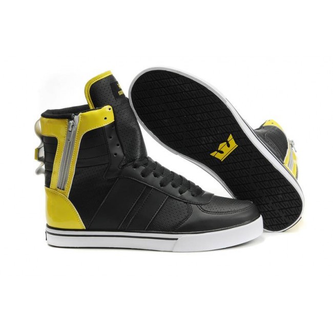 Supra Shoes With Zipper Men's Shoes Black/Yellow-Black