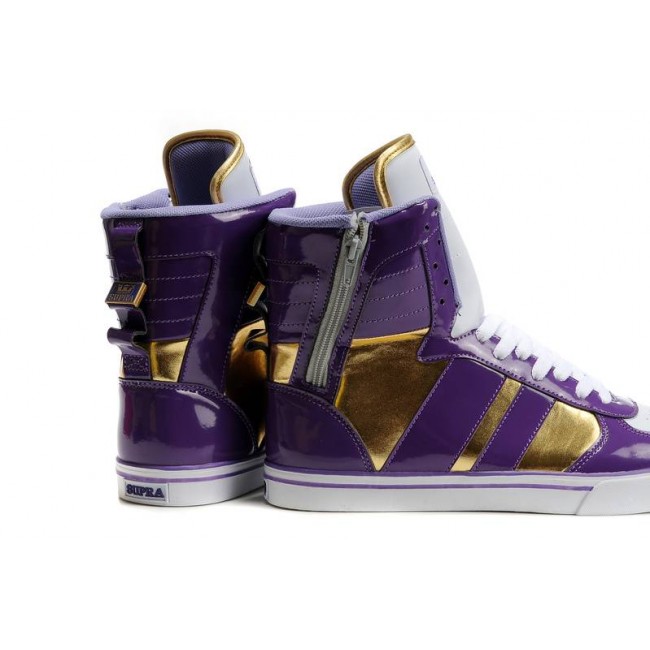 Supra Shoes With Zipper Women's Shoes Purple/Gold-White