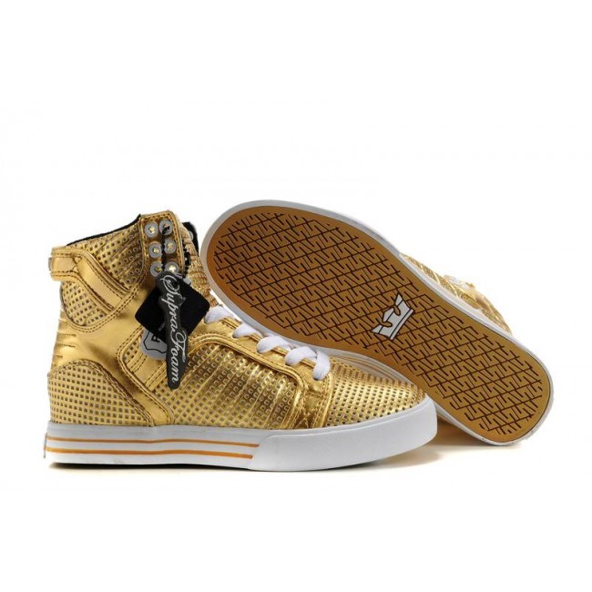 Supra Skytop Gold-Gold/White Shoes