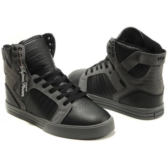 Men Supra Skytop Black/Gray-Black/Gray Shoes