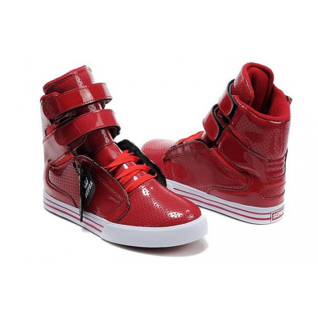 Supra Tk Society For Girls Red Perf-White Shoes