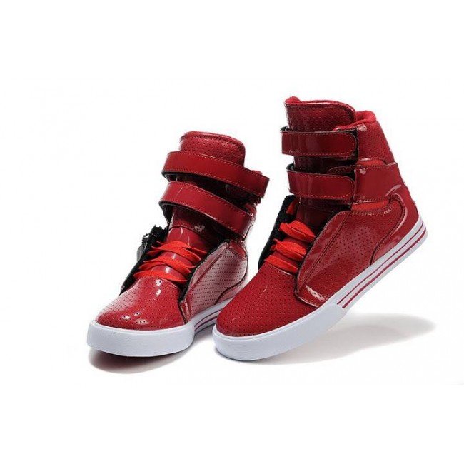 Supra Tk Society For Girls Red Perf-White Shoes