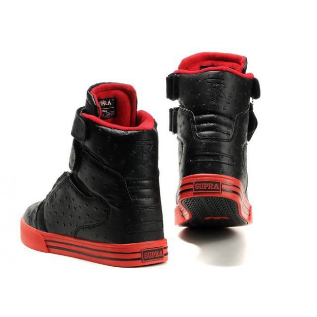 Supra Tk Society For Girls Black Perf Leather-Orange/Red Shoes