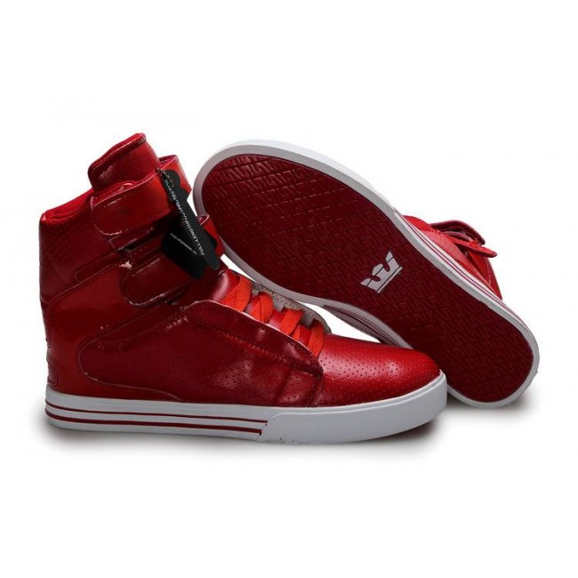 Supra Tk Society For Girls Perforated Red-White Shoes