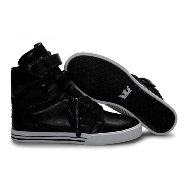 Supra Tk Society For Girls Black-White Leather Shoes