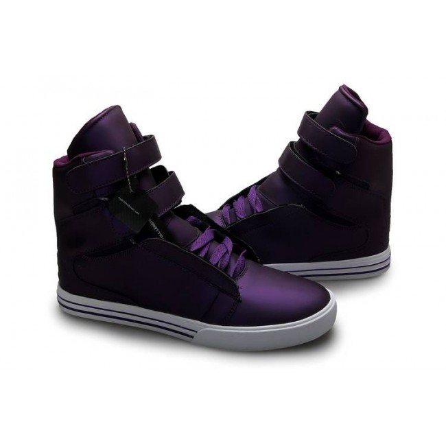 Supra Tk Society For Girls Leather Dark Purple-White Shoes